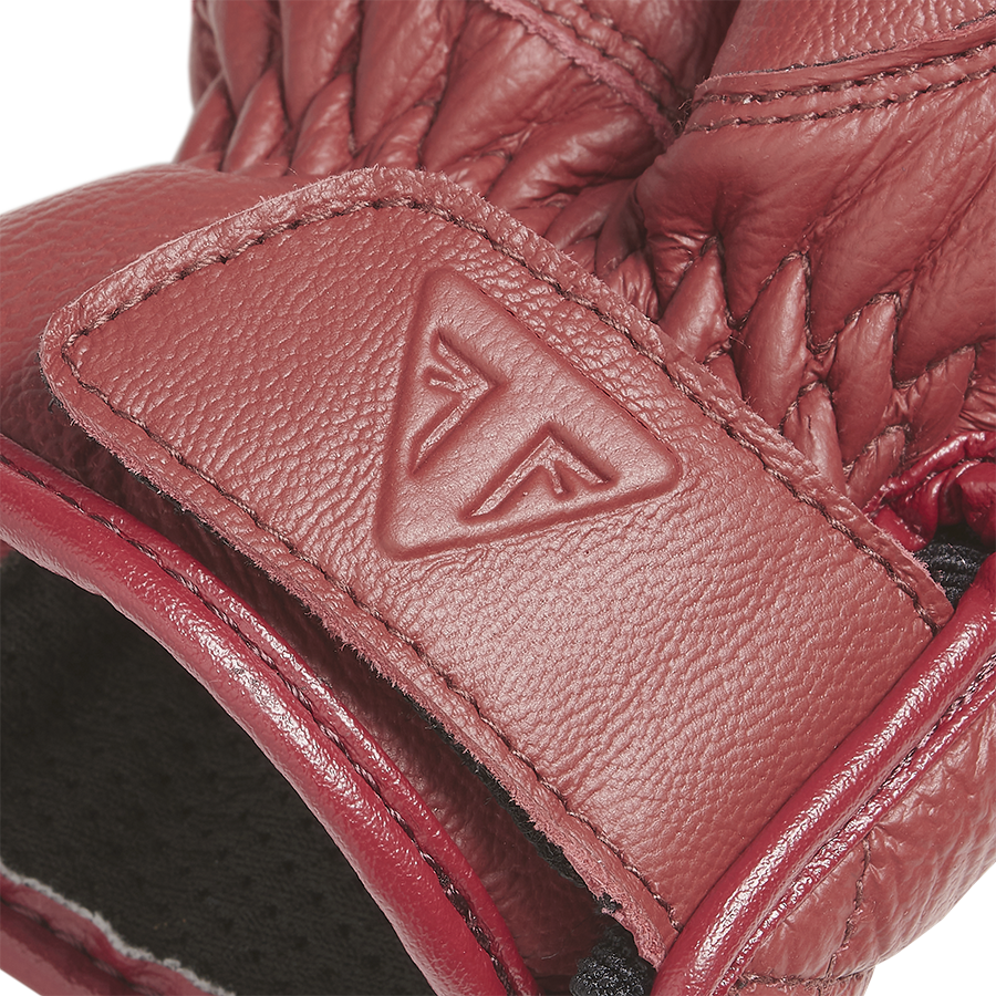 Triumph Sulby Leather Glove in Red with Bone Stripe