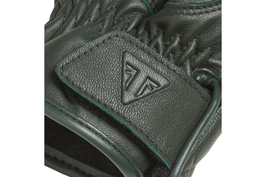 Triumph Sulby Leather Glove in Green with Gold Stripe