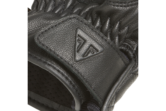 Sulby Leather Glove in Black with Gold Stripe