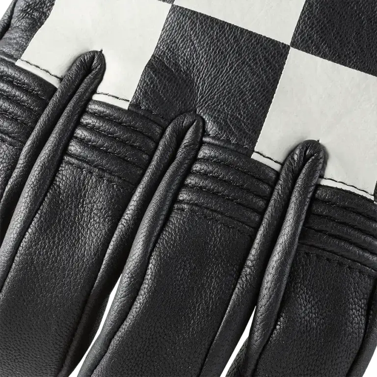 Triumph Checkerboard Leather Glove in Black/White or Red/Black/Bone