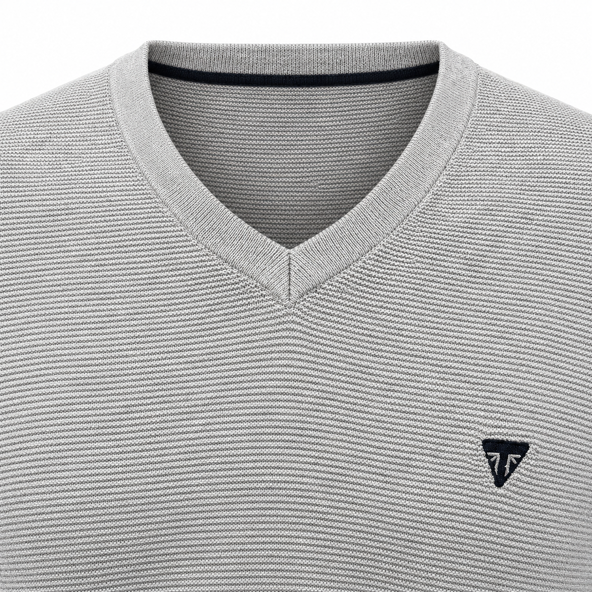 Triumph V Neck Sweater - 100% Cotton - Grey Marle