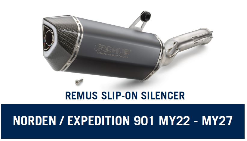 **SALE PRICE ENDS 31/07/26** REMUS Slip-on Silencer - Husqvarna Norden / Expedition 901 MY21-MY27