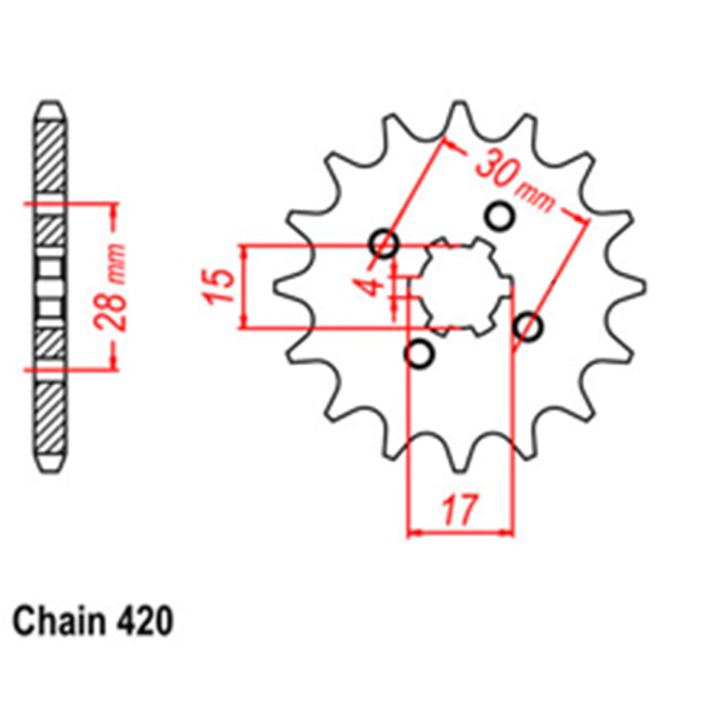 FRONT SPROCKET - STEEL 12T 420P D/D