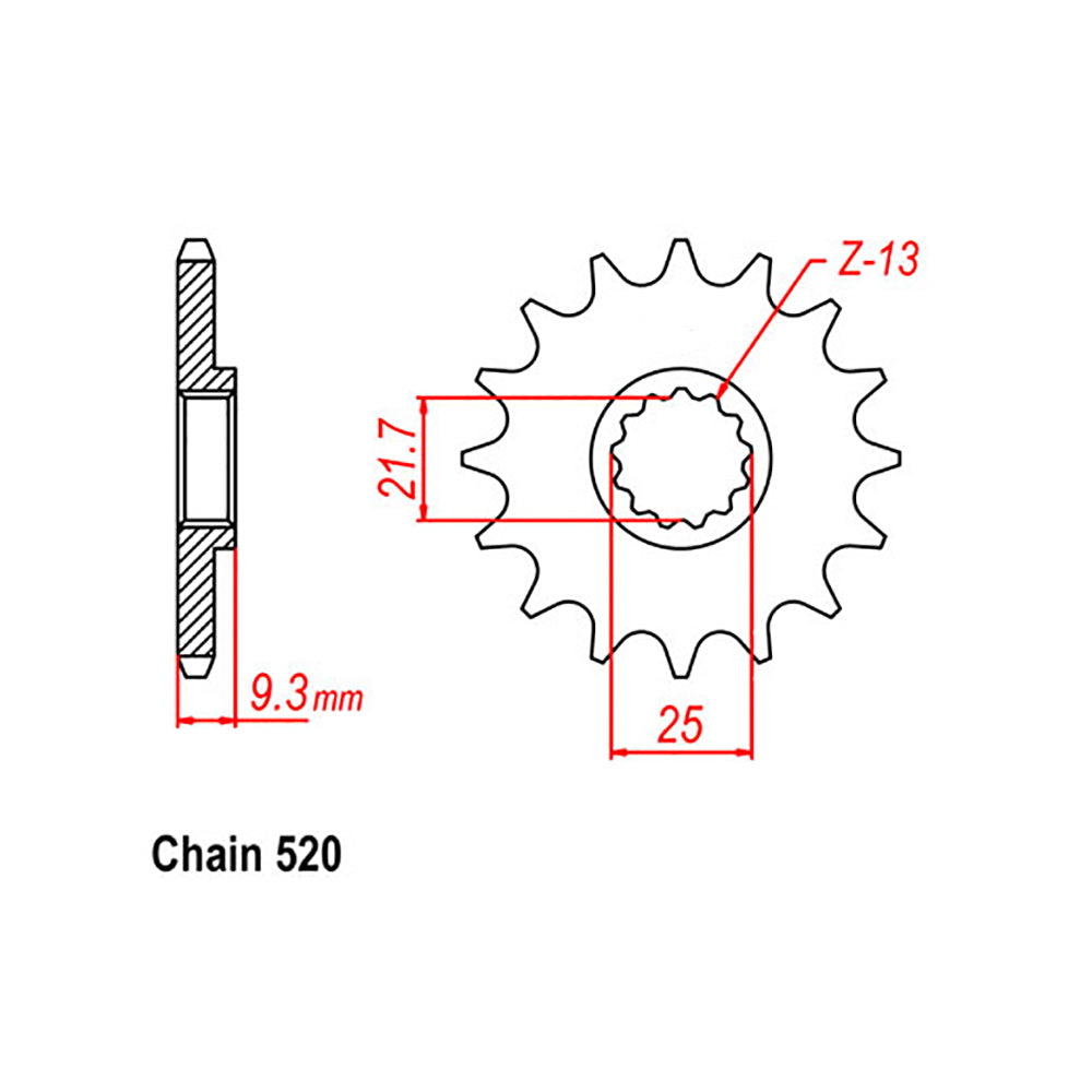 FRONT SPROCKET - STEEL 13T 520P - 31-054-13