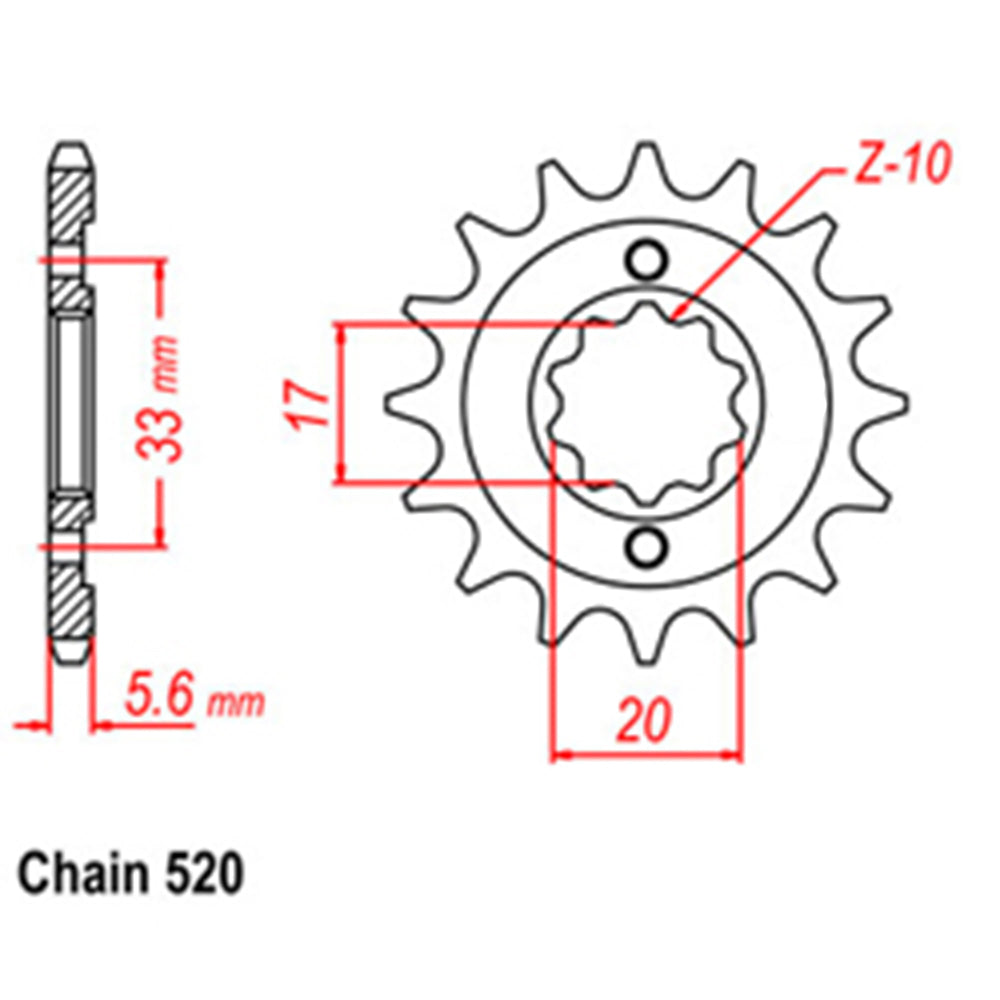 FRONT SPROCKET - STEEL 13T 520P - 31-113-13