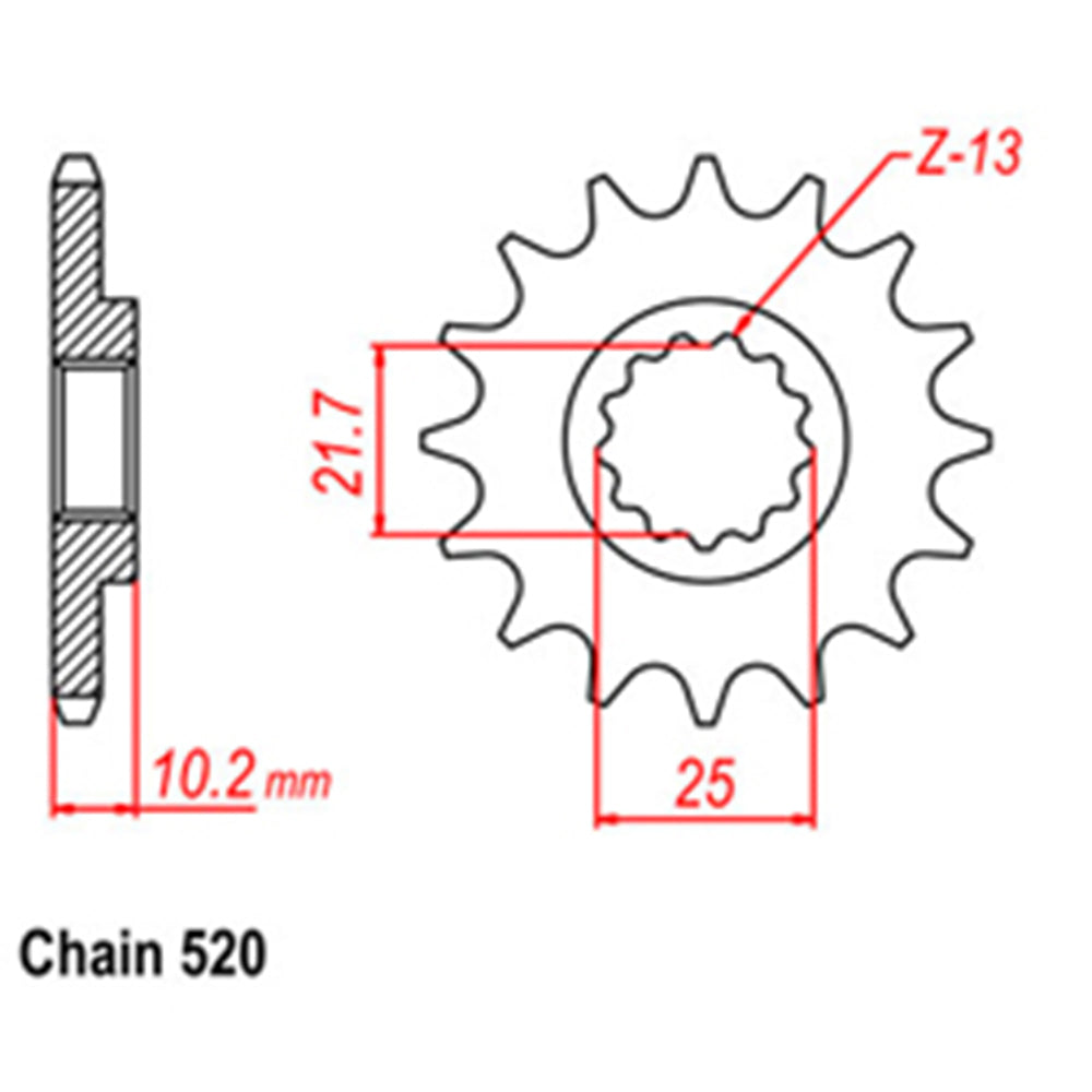 FRONT SPROCKET - STEEL 12T 520P - 31-127-12