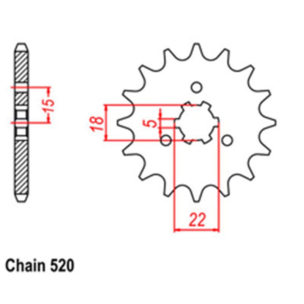 FRONT SPROCKET - STEEL 12T 520P - 31-223-12