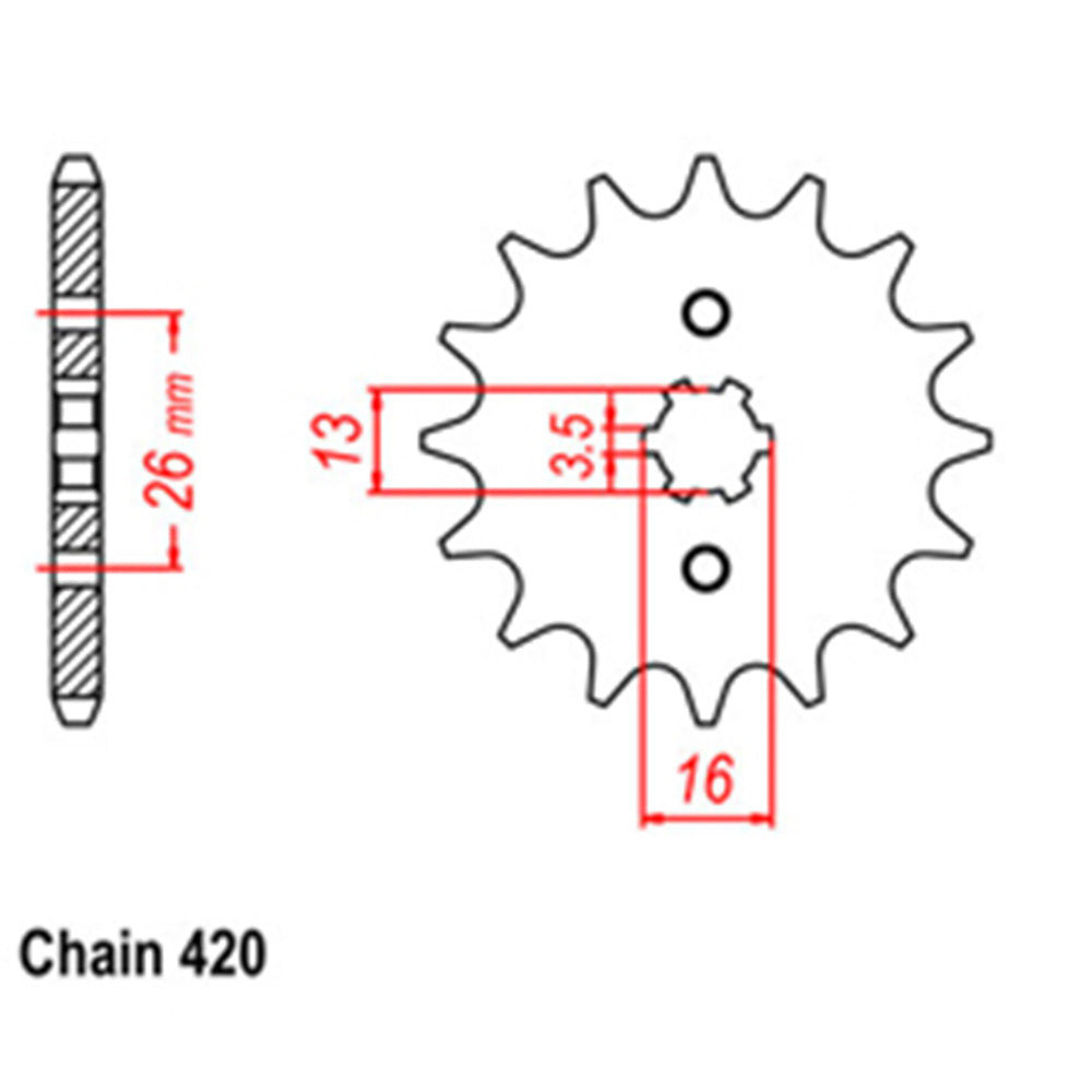 FRONT SPROCKET - STEEL 14T 420P - 31-257-14