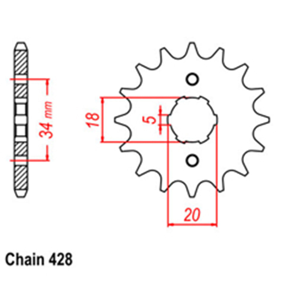 FRONT SPROCKET - STEEL 14T 428P - 31-360-14