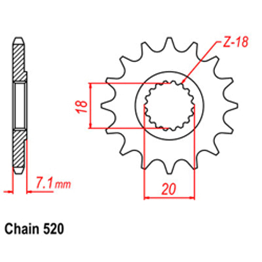 FRONT SPROCKET - STEEL 13T 520P - 31-415-13