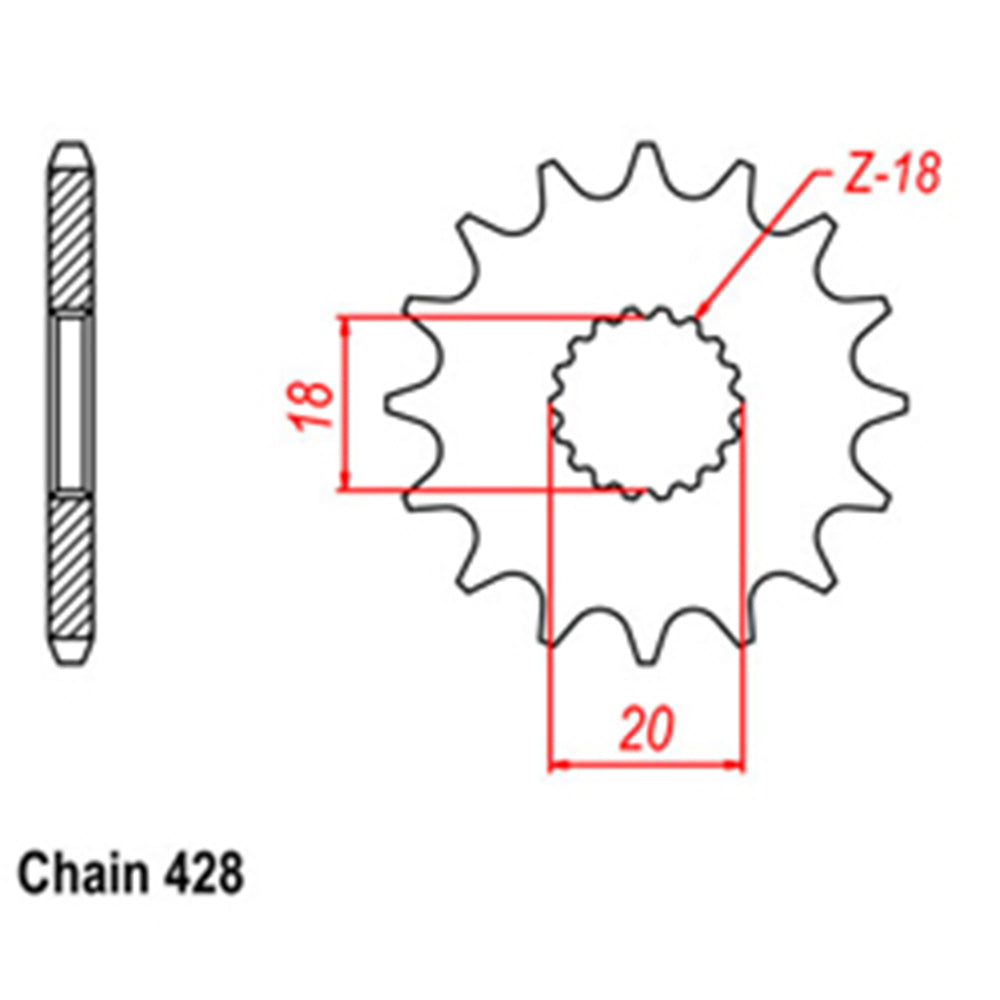 FRONT SPROCKET - STEEL 13T 428P - 31-417-13