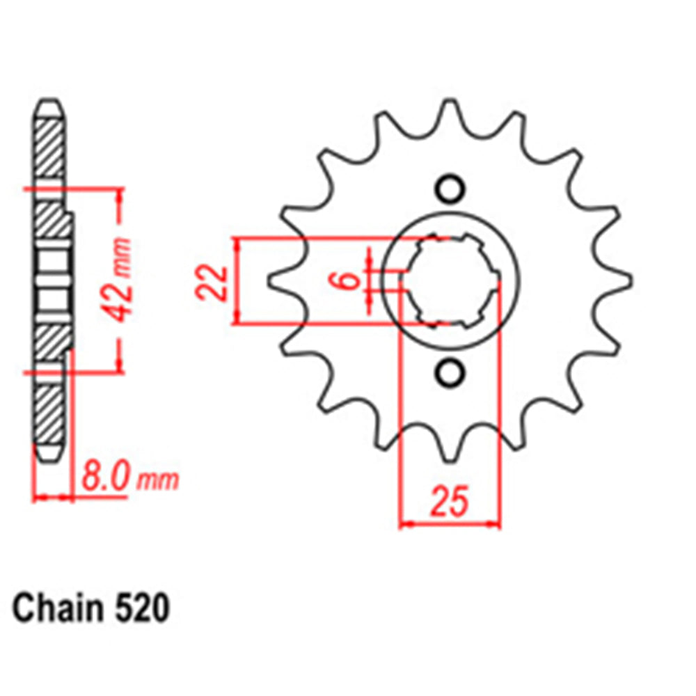 FRONT SPROCKET - STEEL 13T 520P - 31-429-13