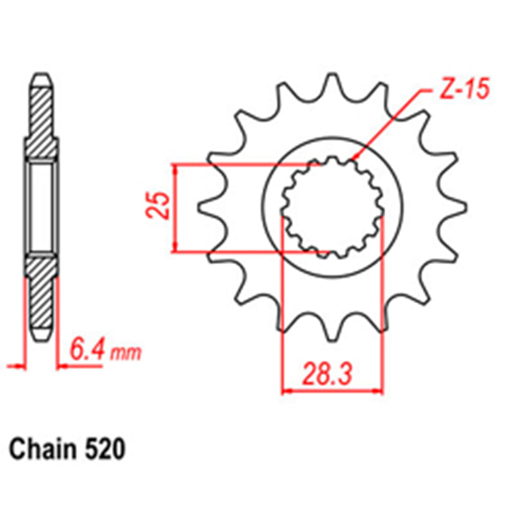 FRONT SPROCKET - STEEL 13T 520P - 31-83G-13