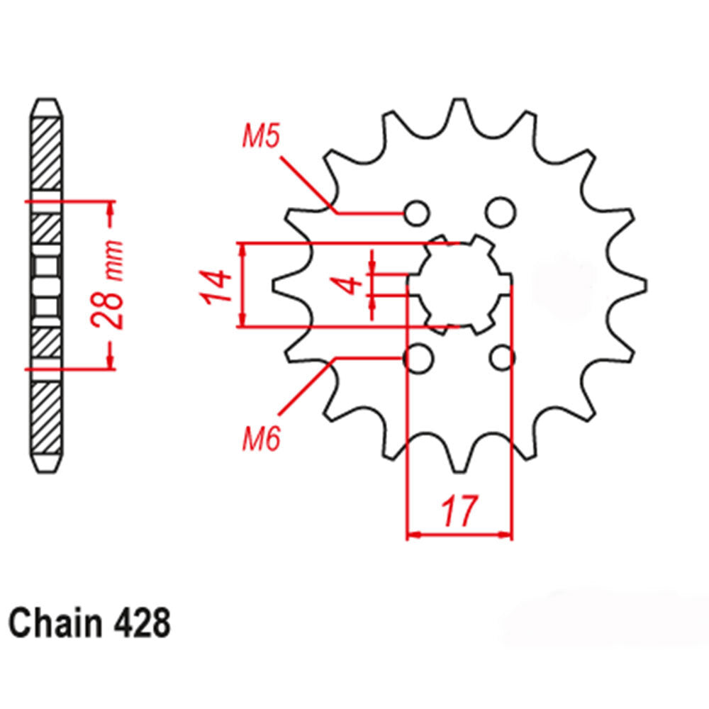 FRONT SPROCKET - STEEL 13T 428P - 31-HF7-13
