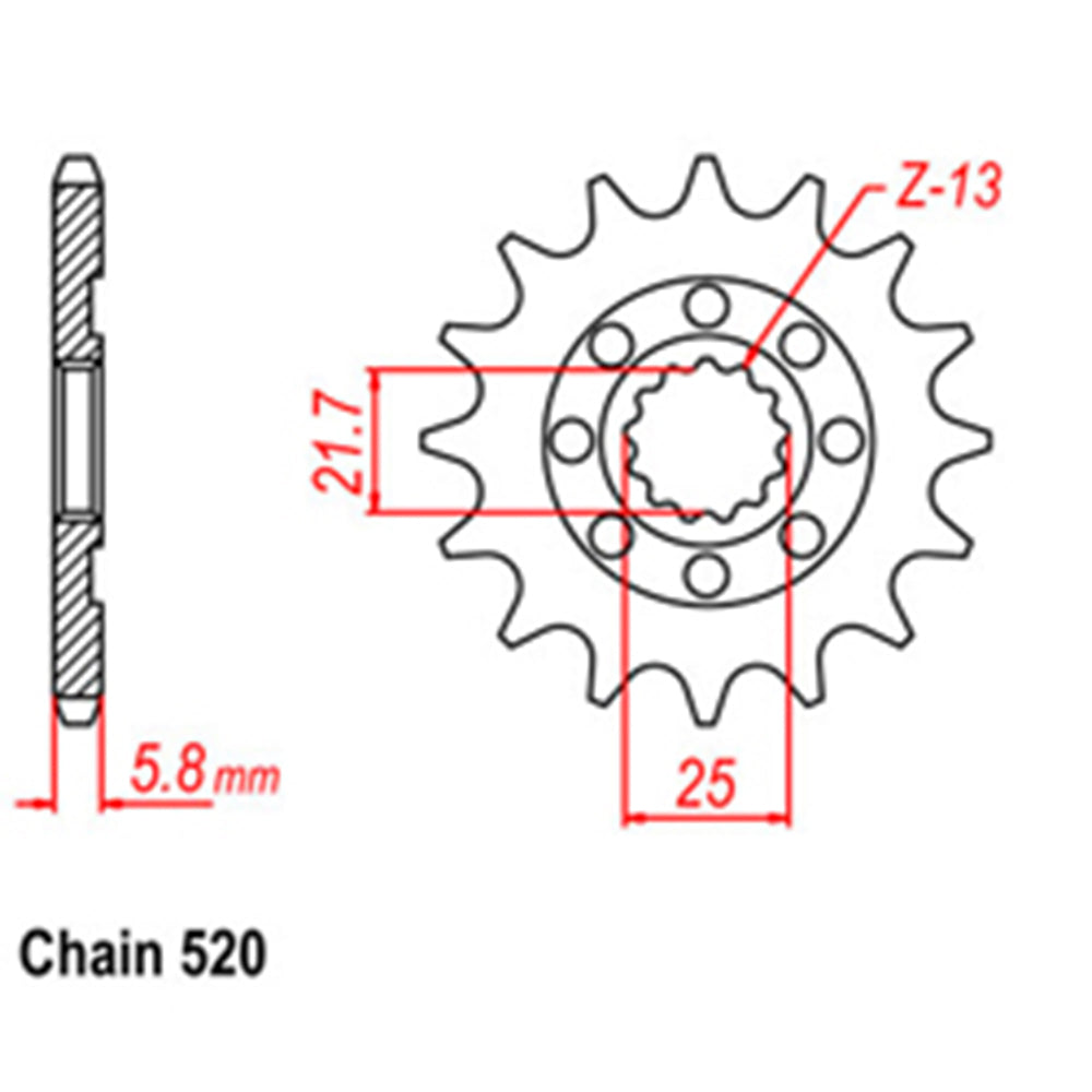 FRONT SPROCKET - STEEL 12T 520P - 31-K17-12