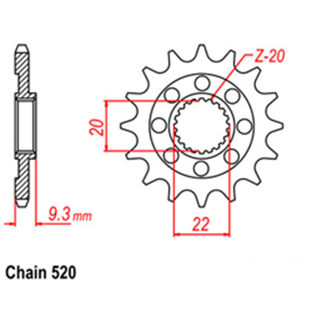 FRONT SPROCKET - STEEL 13T 520P - 31-K35-13