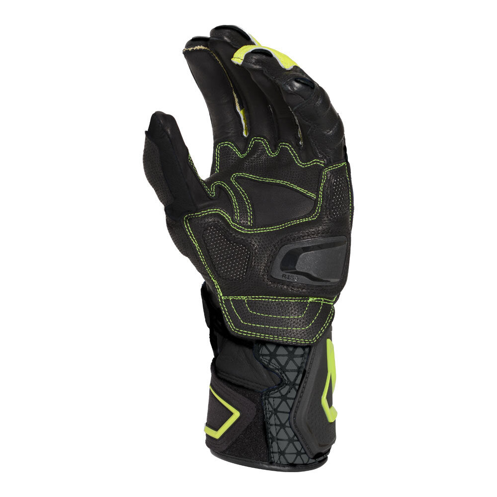 Macna Track R Gloves Black/Grey/Fluro Yellow Medium
