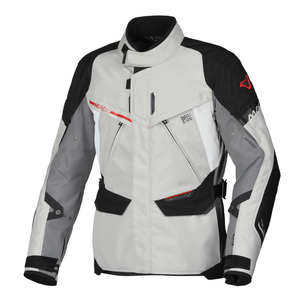 Macna Mundial Jacket Black/Grey/Red 4XL
