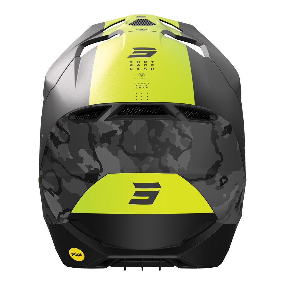 Shot Race Camo Helmet Matt Black/Neon Yellow MIPS XS