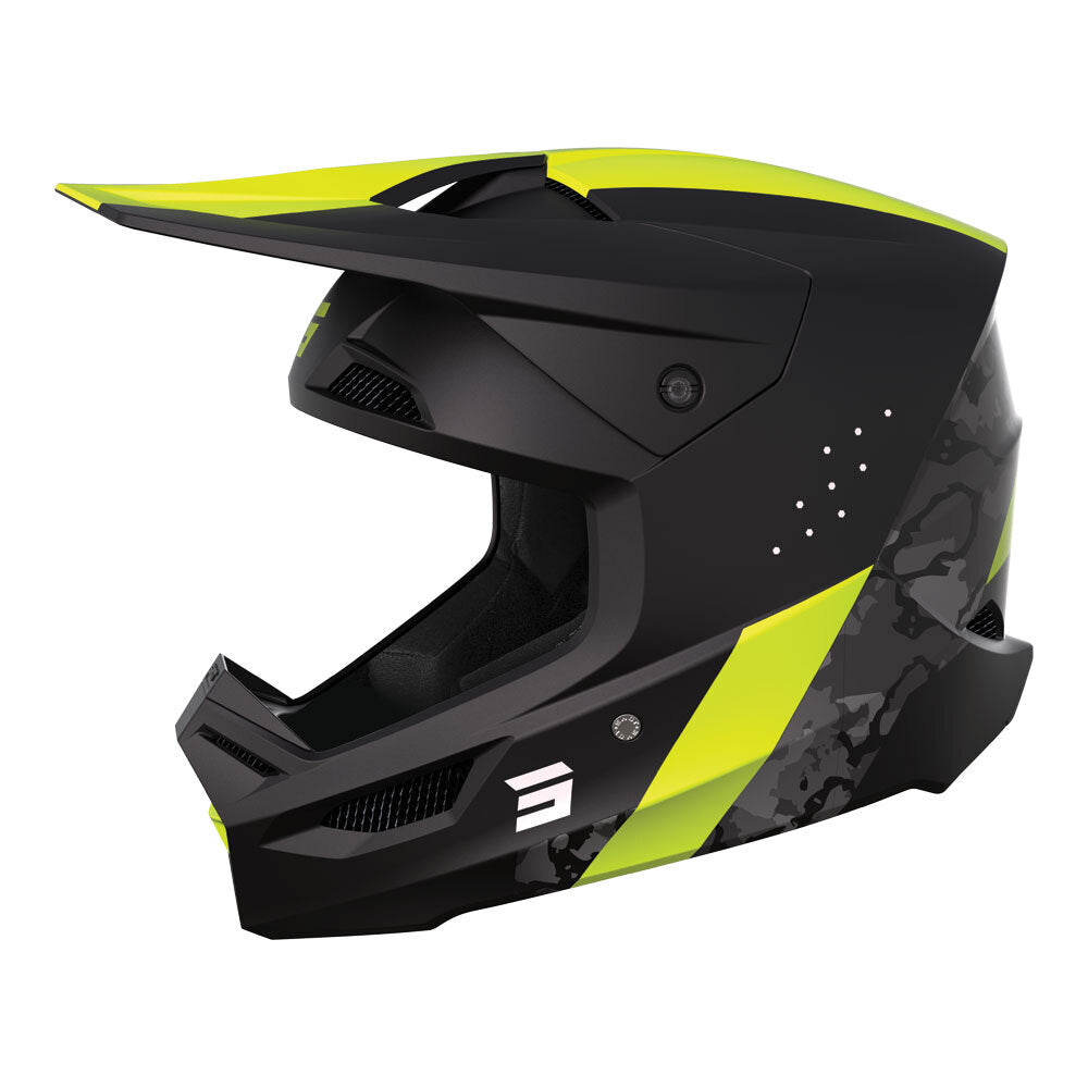Shot Race Camo Helmet Matt Black/Neon Yellow MIPS Medium