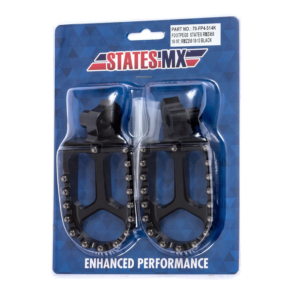 STATES MX S2 ALLOY OFF ROAD FOOTPEGS - SUZUKI - BLACK - 70-FP4-514K
