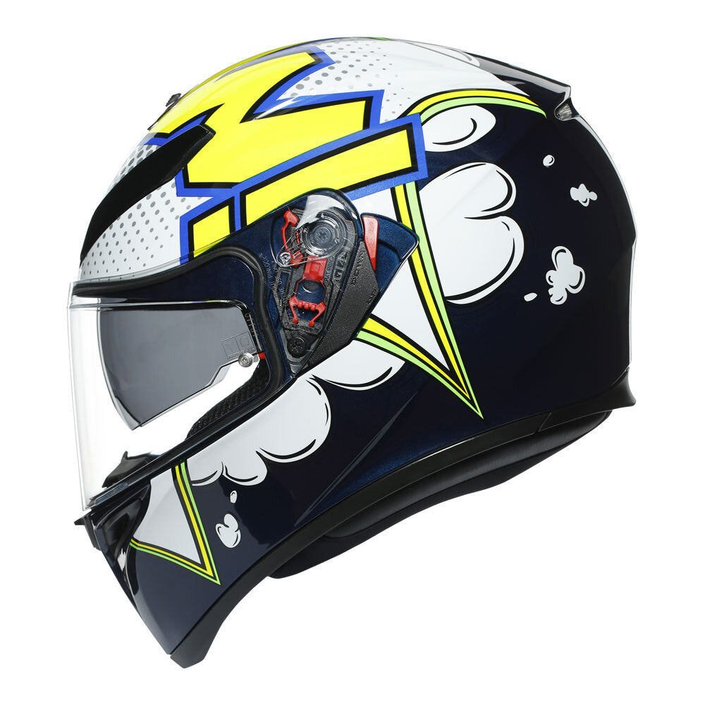 AGV K3 SV - BUBBLE BLUE/WHITE/YELLOW FLUO ML