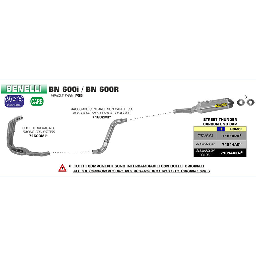 ARROW Link Pipe Stainless Non Catalyzed - 82-716-02MI
