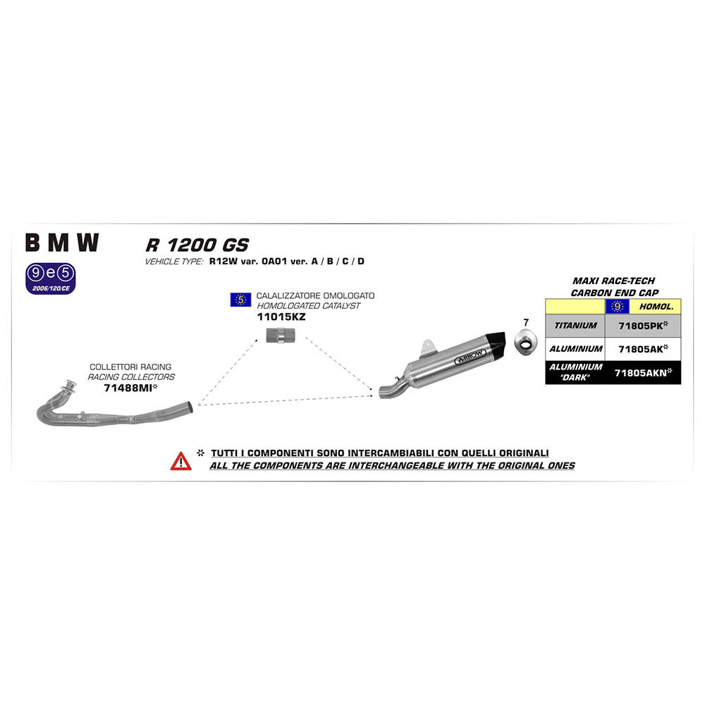 ARROW Silencer MAXI RACE-TECH Aluminium Dark with Carbon End Cap - 82-718-05AKN