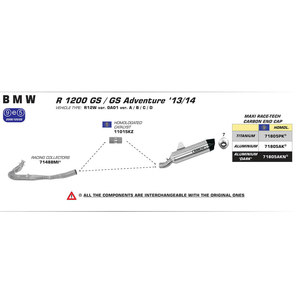 ARROW Silencer Race-TECH Titanium with Carbon End Cap - 82-718-05PKNP