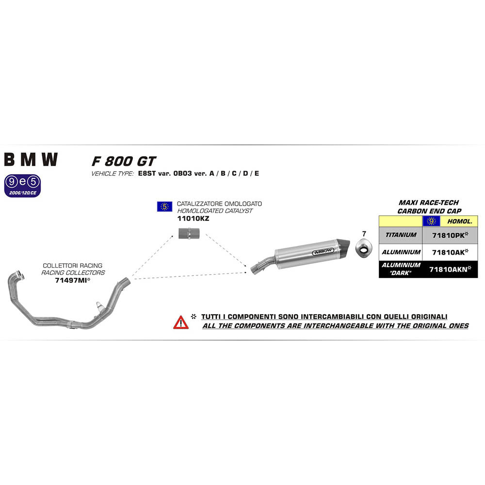 ARROW Silencer MAXI RACE-TECH Aluminium Dark with Carbon End Cap - 82-718-10AKN