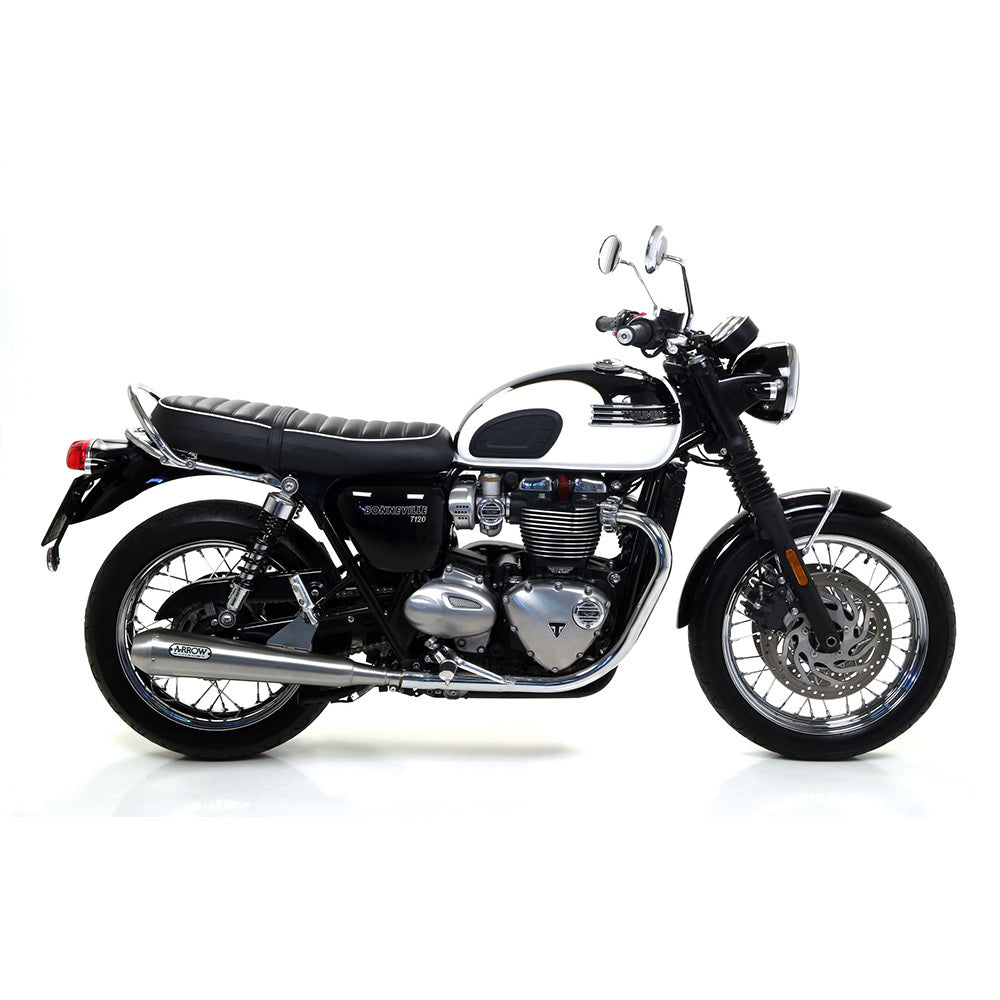 ARROW Silencer Set - PRO-RACING Nichrom with Steel End Cap TRIUMPH T100 & T120