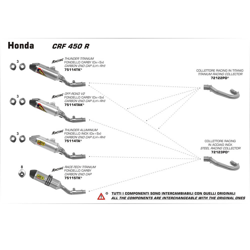 ARROW Collector - Racing Stainless HONDA - 82-721-23PD
