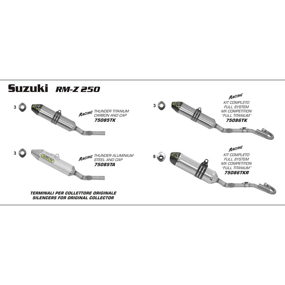 ARROW Full System - MX Competition Titanium with Carbon End Cap - 82-750-86TK