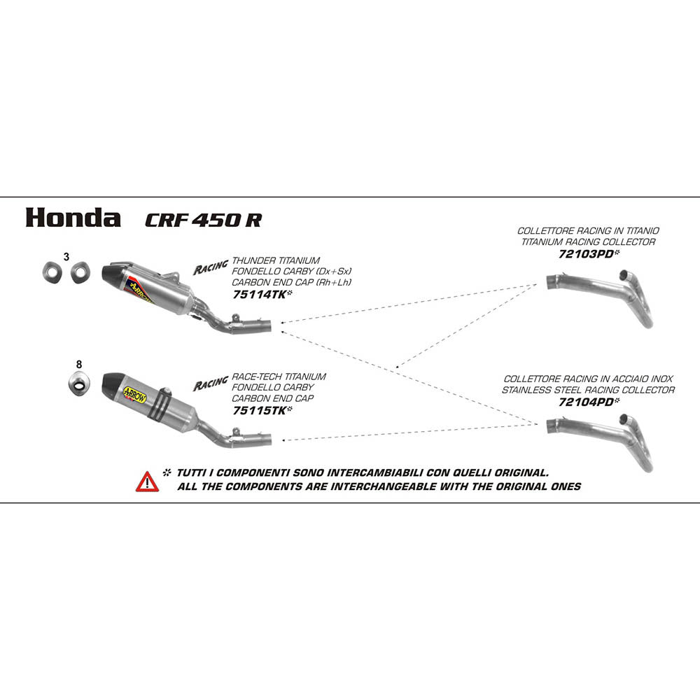 ARROW Silencer - Thunder Titanium with Carbon End Cap - 82-751-14TK