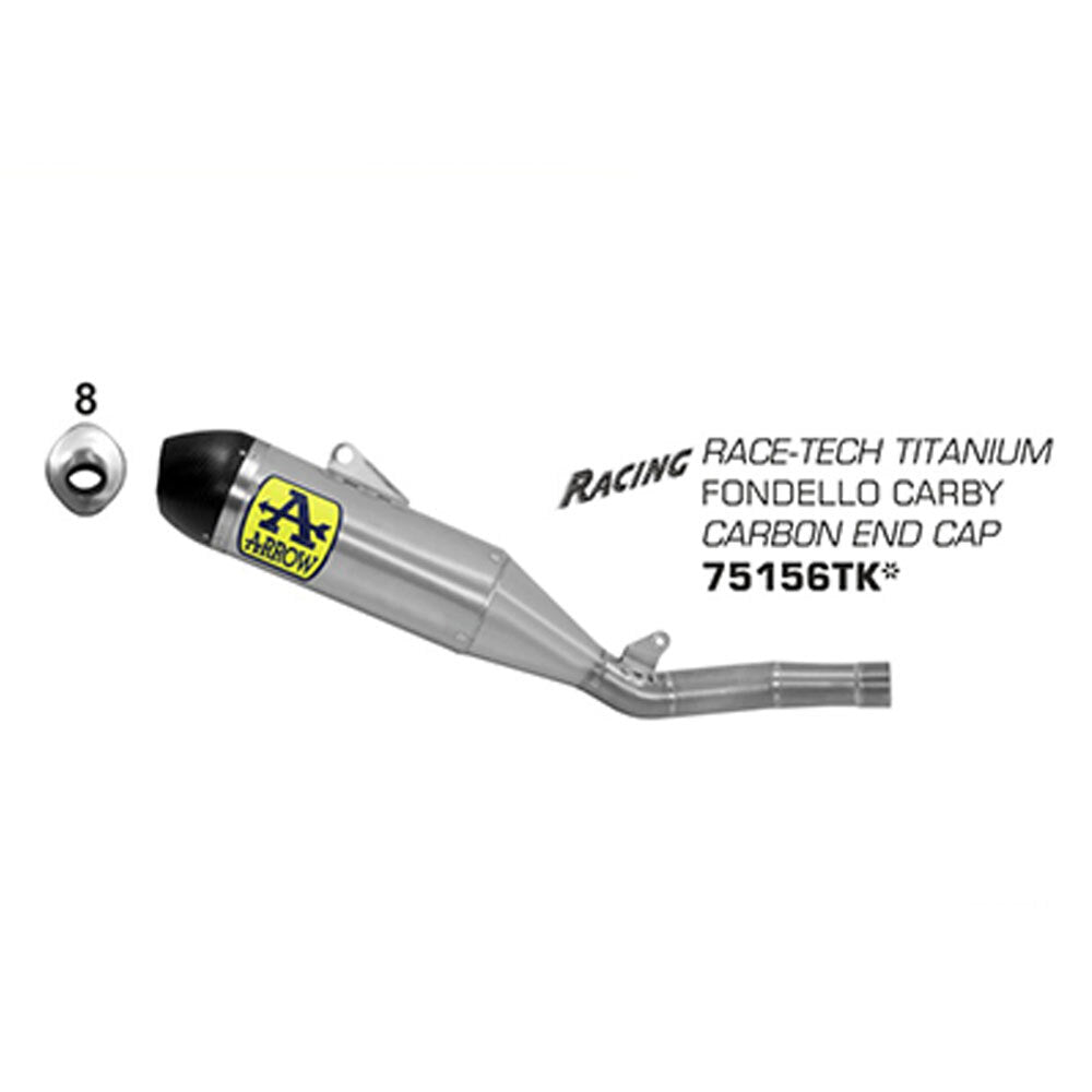 ARROW Silencer - RACE-TECH Racing Titanium with Carbon End Cap - 82-751-56TK