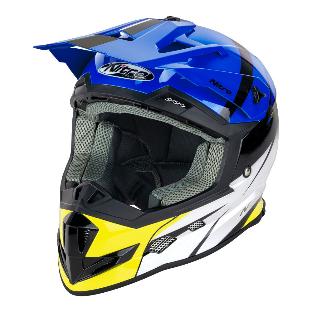 NITRO MX700 YOUTH RECOIL BLACK/BLUE/WHITE/FLURO YELLOW L