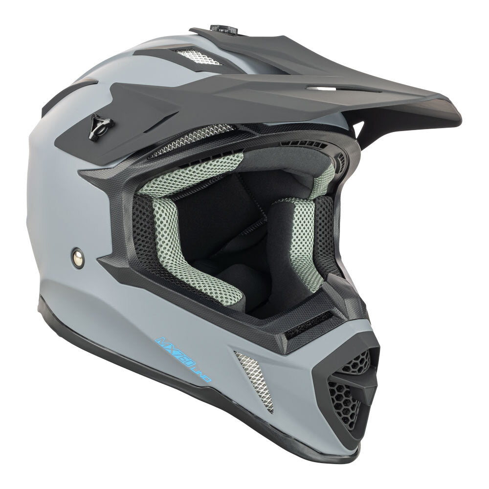 NITRO MX760 SATIN GUNMETAL/BLUE LOGO S