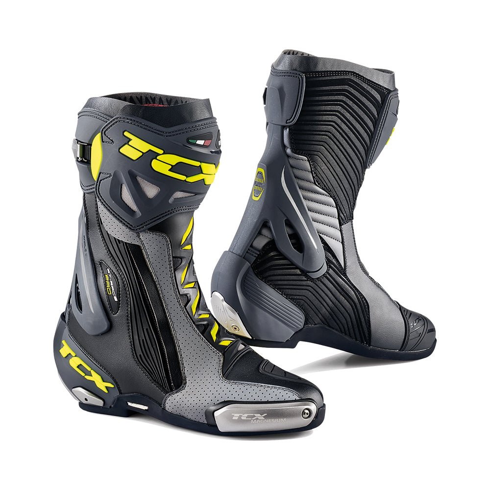 TCX RT-RACE PRO AIR BOOTS BLACK/GREY/YELLOW EU 46