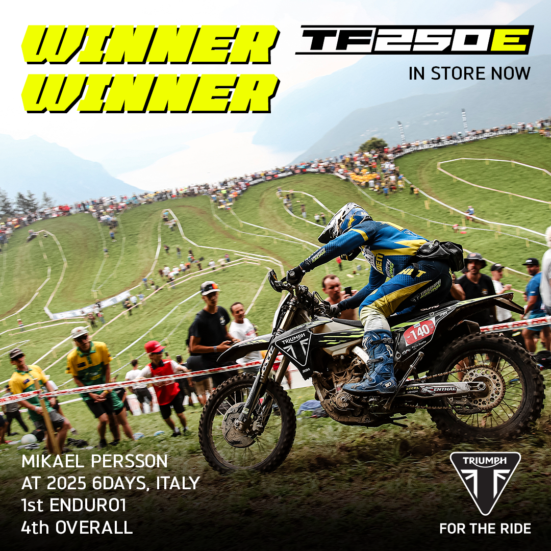 MIKAEL PERSSON CLAIMS ENDURO1 PODIUM AND FOURTH OVERALL AS TRIUMPH MAKES HISTORIC 6DAYS DEBUT
