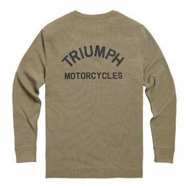 Triumph Dean Long Sleeve Waffle Shirt - Jet Black, Khaki or Grey