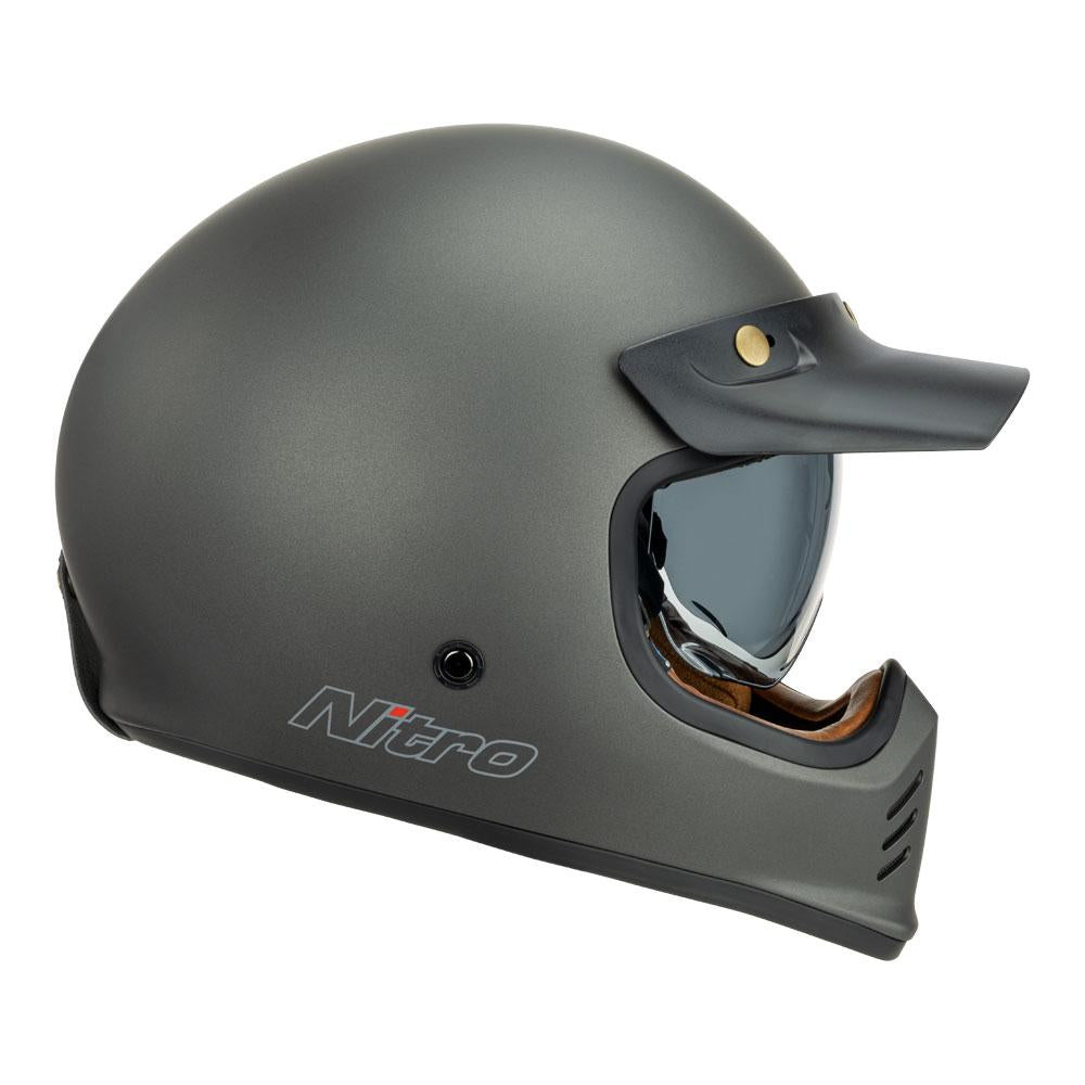 NITRO MX502 RETRO MX SATIN GRAPHITE HELMET