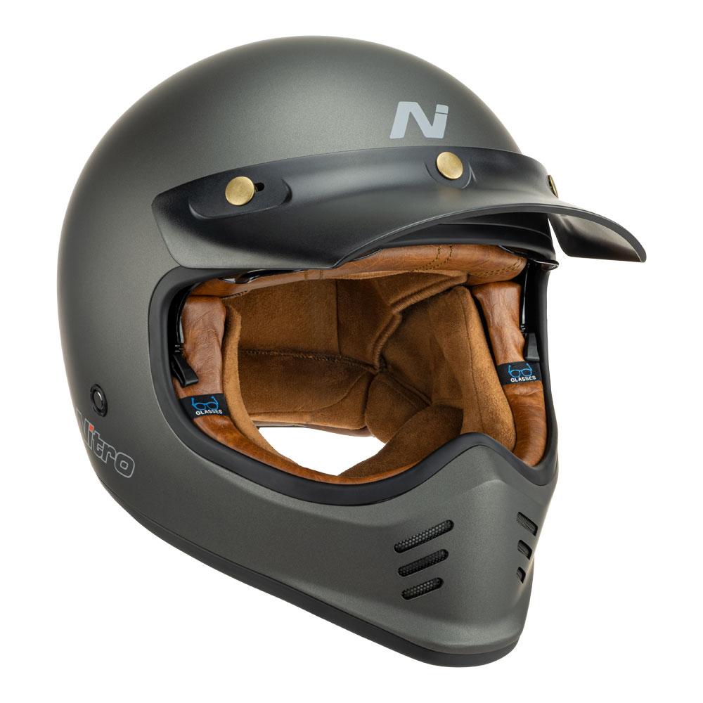 NITRO MX502 RETRO MX SATIN GRAPHITE HELMET