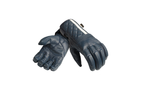Triumph Sulby Leather Glove in Blue with Bone Stripe
