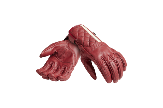 Triumph Sulby Leather Glove in Red with Bone Stripe