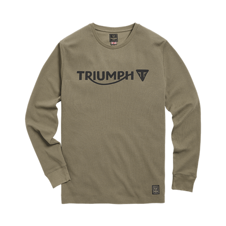 Triumph Bettmann Long Sleeve Waffle Shirt - Jet Black, Khaki or Grey