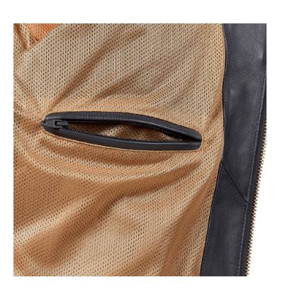 Triumph Braddan Air Race Leather Jacket in Black and Gold