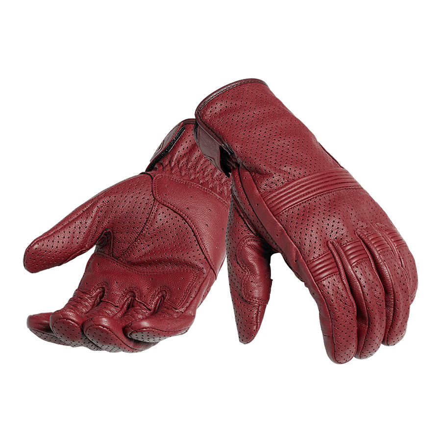 Triumph Cali Perforated Leather Glove in Burgundy