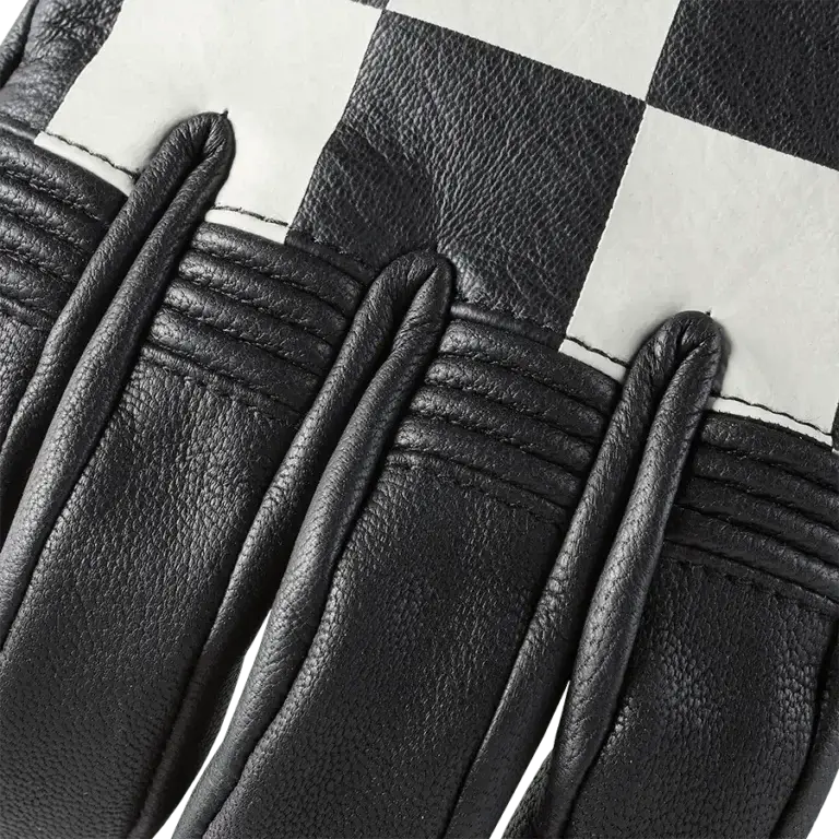 Triumph Checkerboard Leather Glove in Black and White