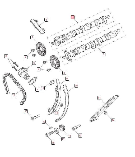 Triumph Genuine Camshaft Assembly – Inlet (T1149703) – Fits Select Triumph Tiger 1200 Models
