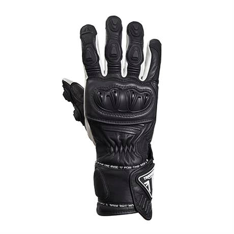 Triumph Triple Perforated Leather Gloves in Black